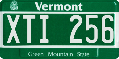 VT license plate XTI256