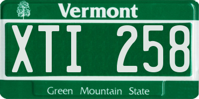 VT license plate XTI258
