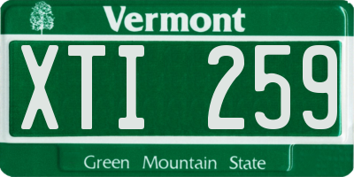 VT license plate XTI259