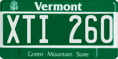 VT license plate XTI260