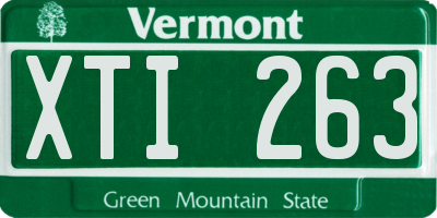 VT license plate XTI263