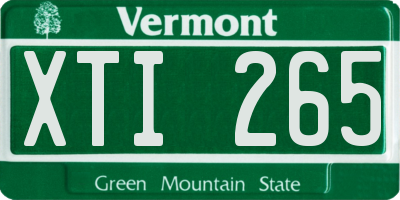 VT license plate XTI265