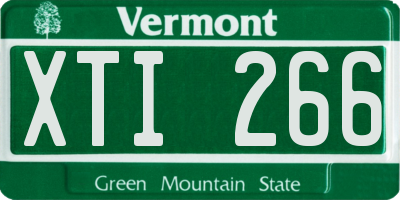 VT license plate XTI266