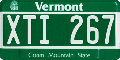 VT license plate XTI267