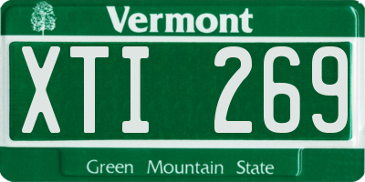 VT license plate XTI269
