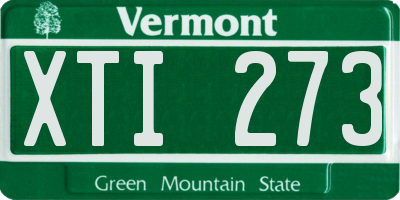 VT license plate XTI273