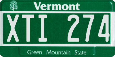 VT license plate XTI274