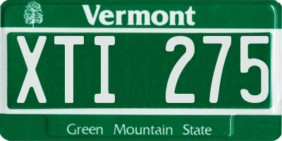 VT license plate XTI275