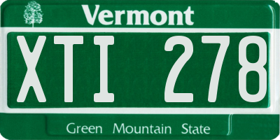 VT license plate XTI278