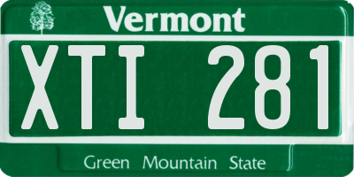 VT license plate XTI281