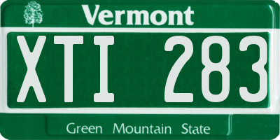 VT license plate XTI283