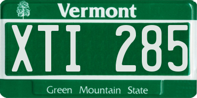 VT license plate XTI285