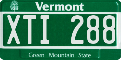 VT license plate XTI288