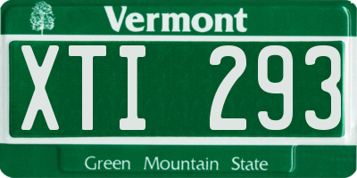 VT license plate XTI293