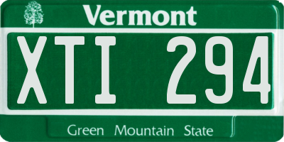 VT license plate XTI294