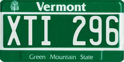 VT license plate XTI296