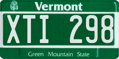 VT license plate XTI298