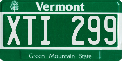 VT license plate XTI299