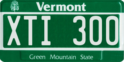 VT license plate XTI300