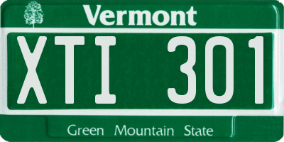VT license plate XTI301