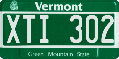 VT license plate XTI302