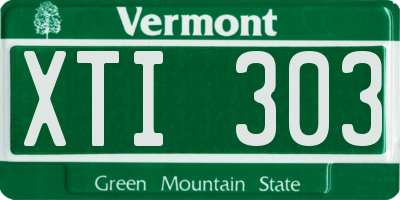 VT license plate XTI303
