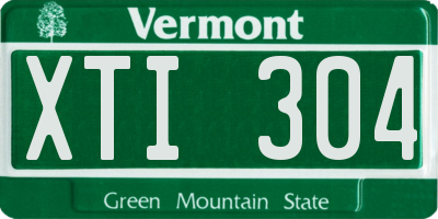VT license plate XTI304