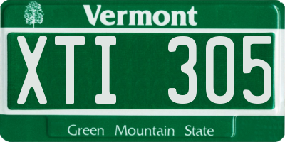 VT license plate XTI305
