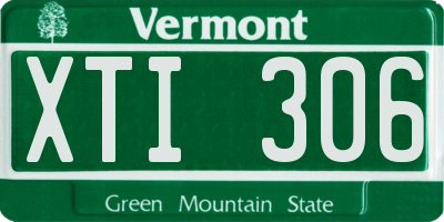 VT license plate XTI306