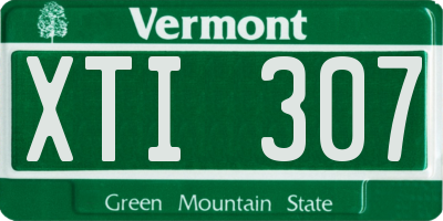 VT license plate XTI307