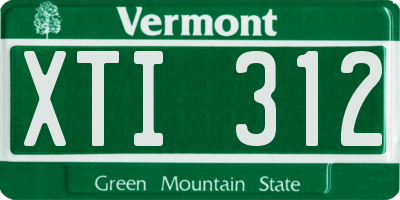 VT license plate XTI312
