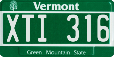 VT license plate XTI316