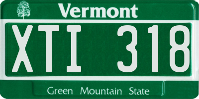 VT license plate XTI318