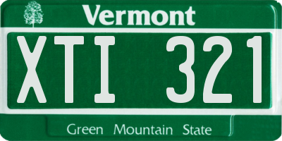 VT license plate XTI321
