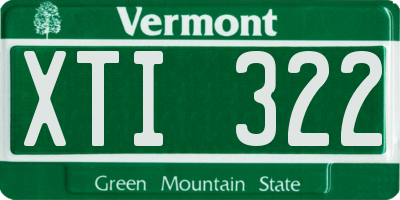 VT license plate XTI322