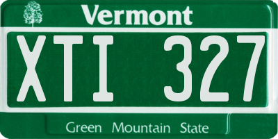 VT license plate XTI327
