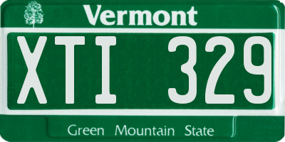 VT license plate XTI329