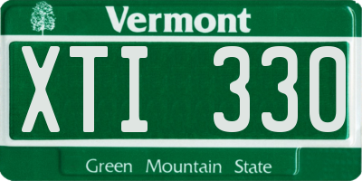 VT license plate XTI330