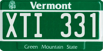 VT license plate XTI331