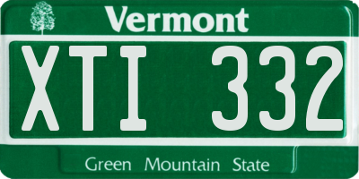 VT license plate XTI332