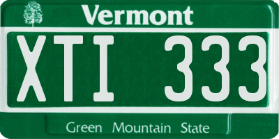 VT license plate XTI333