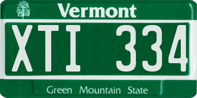 VT license plate XTI334