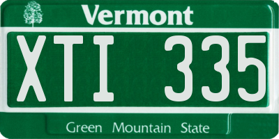 VT license plate XTI335