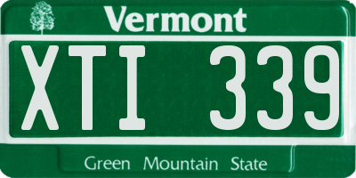 VT license plate XTI339