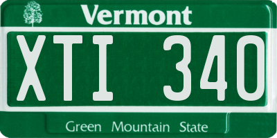 VT license plate XTI340