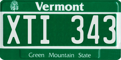 VT license plate XTI343
