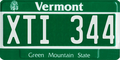 VT license plate XTI344