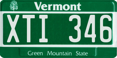 VT license plate XTI346