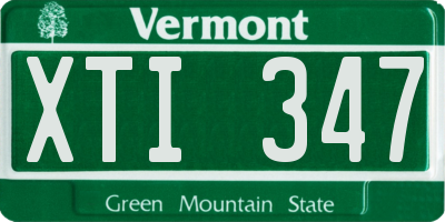 VT license plate XTI347