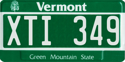 VT license plate XTI349